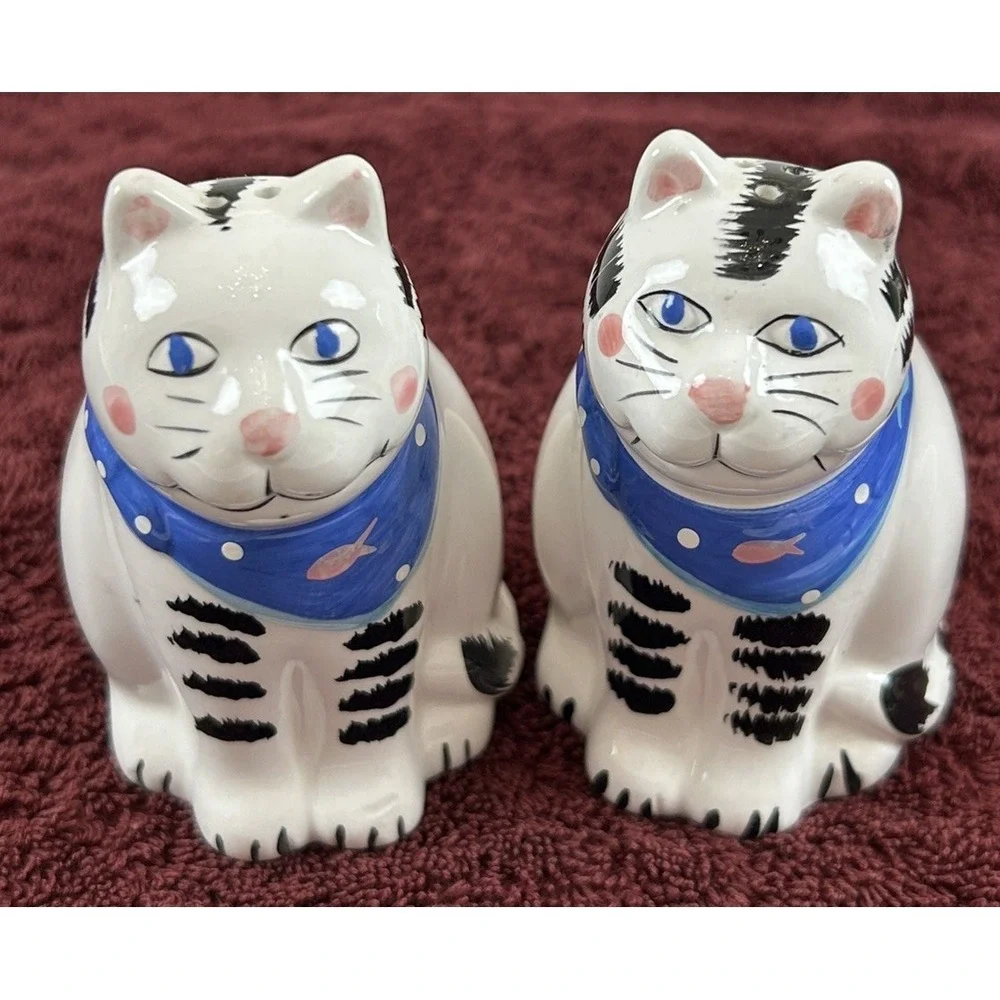 Coco Dowley Kitty Cat Novelty Salt & Pepper Shakers Certified International EUC